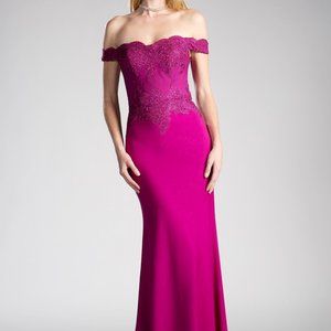 Off Shoulder Mermaid Shape Prom Dress CDCF158